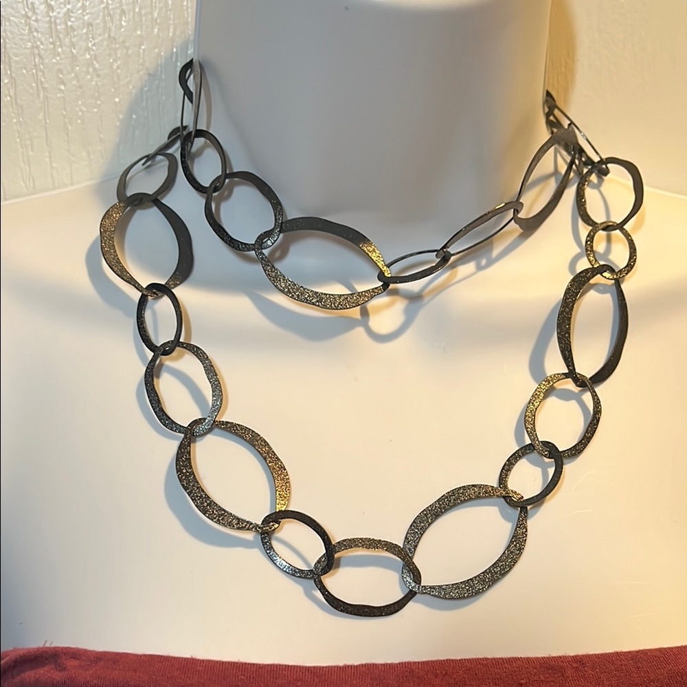 Gunmetal chain Statement Necklace